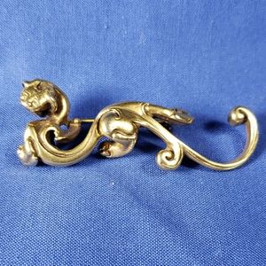 Vintage MMA The Met Dragon Cat Pin Brooch signed